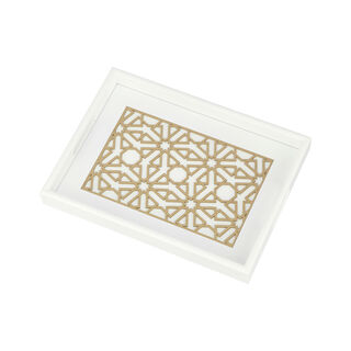 Wood Tray Pp 1Pc White Gold