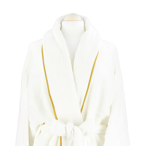 100% cotton bathrobe with gold sateen piping size S/M image number 4