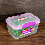 Decor Plastic Food Saver Rectangle Shape V: 3 L Purple Lid ( Match Ups Clips) image number 2