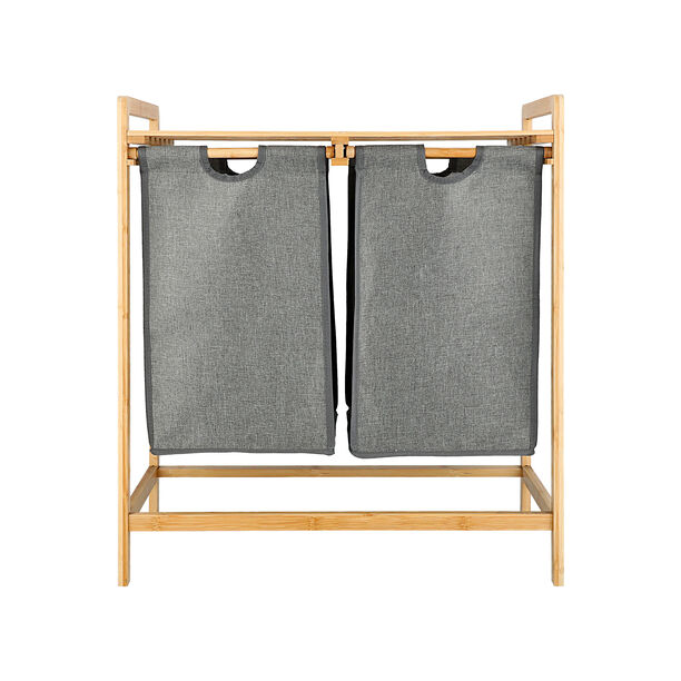 Bamboo double laundry basket 64*33*73 cm image number 1