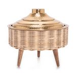 Large Bamboo Basket With Jar Gold image number 0