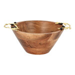 Wooden Round Bowl With Olive Handle Small 24.5Cm image number 1
