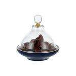 Dallaty dark blue porcelain date bowl with lid 13*13*12 cm image number 2