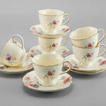 La Mesa cream marble English tea cups set 12 pcs image number 2