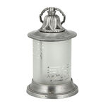 Aluminium Lantern Amber Frosted Glass Shiny Silver Finish image number 1