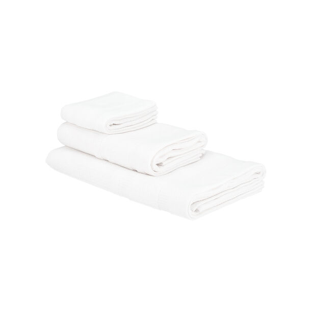 Waffle jacquard/cotton face towel, white, 30*50 cm image number 3