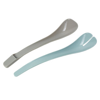 Alberto 2 Pieces Salad Set Of Connecting Spoons Blue And Grey