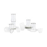 Dallaty white and silver porcelain and glass Tea and coffee cups set 18 pcs image number 1
