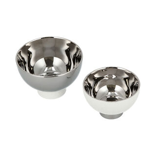 Dallaty white & silver porcelain nut bowls set 2 pcs