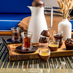 Dallaty glass and wood Saudi tea and coffee cups set 18 pcs image number 0