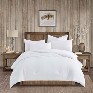 5 Pcs White Comforter Set King Size, 240*250, Boutique Blanche