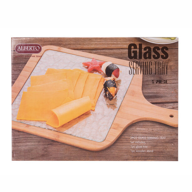 Alberto Wooden Cutting Board With Glass Surface  image number 2