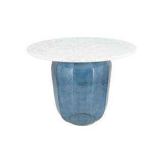 Coffee Table Marble Top Glas Base 61*46 cm