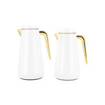 Dallaty set of 2 steel vacuum flask white/gold 1.0L and 1..3L image number 0