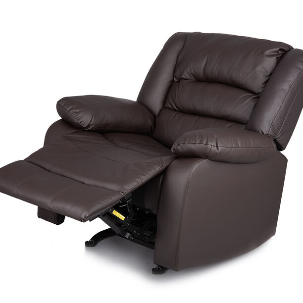 Rocking Recliner Chair Leather Brown image number 0